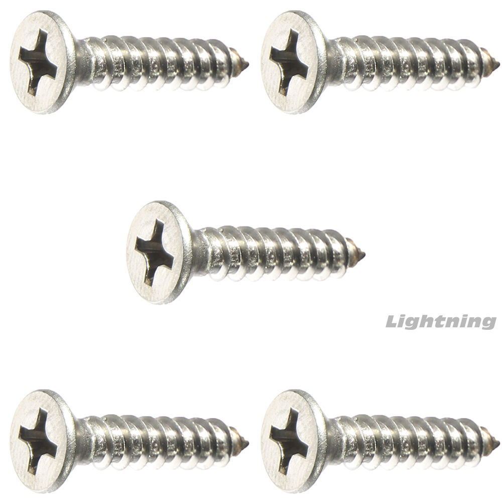 250 Viti Per Lamiera Testa Piana Phillips #6 X 1/4 Pollice | Acciaio Inox 18-8 Fastenere