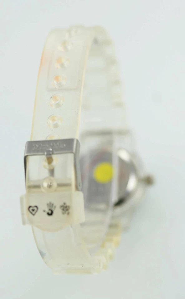 MUDD Bianco Donna Acciaio Inox Argento Trasparente Gomma Orologio Al Quarzo - Immagine 2 di 3