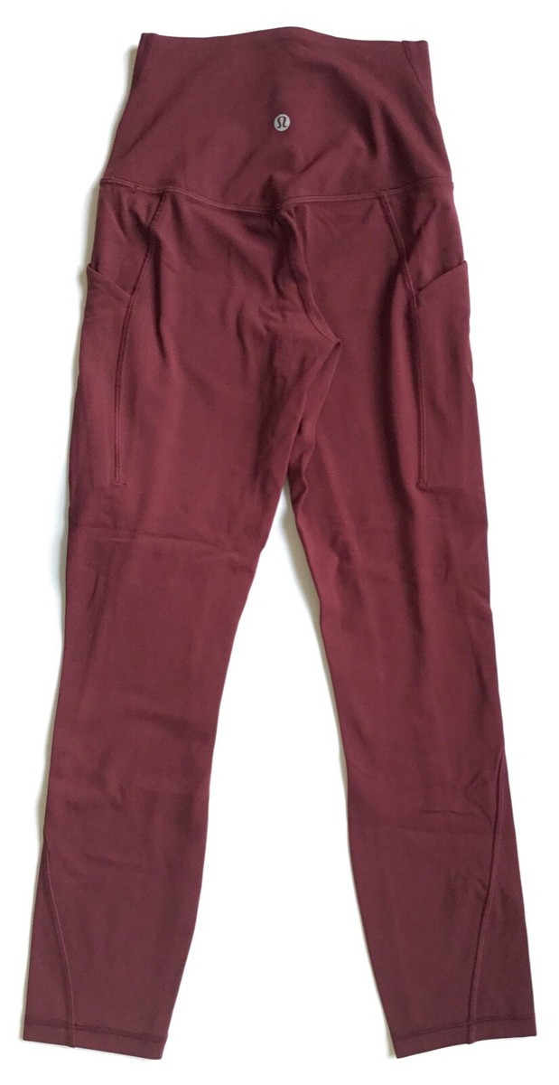 Lululemon Align Crop Leggings Pant 23” *Pockets LW6BKKS RDMR Red Merlot  Maroon 8