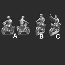 Miska Miniatures Ultra Modern African Civilians on Motorcycles 15mm 20mm 28mm 3D