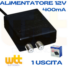 Alimentatore antenna per amplificatore TV 1 ingresso uscita 12V 400mAh 60.10401F
