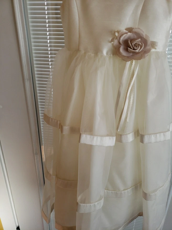 Vestido de festa Jane Copeland tamanho 8 florista marfim, comunhão novo sem etiquetas - Imagem 2 de 4