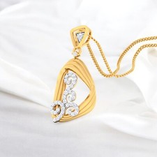 Classy 0.50 Cts F/VS1 Round Brilliant Cut Natural Diamonds Necklace in 14K Gold