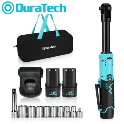 DURATECH 3/8'' Extended Ratcheting Wrench Set 44 Ft-Lbs 12V Ratchet Socket Wrench