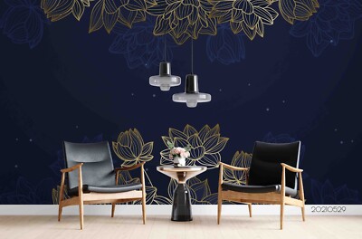3D Lotus Floral Wallpaper Wall Murals Removable Wallpaper