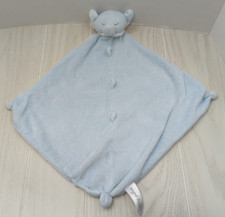 Angel Dear Blue elephant baby security blanket lovey knotted corners nubs