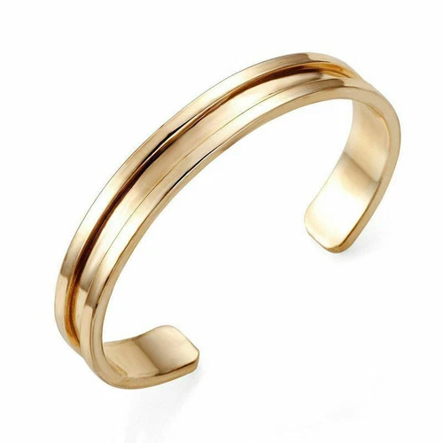 Women Elegant Tie Indent Hair Bangle Cuff Stainless Steel Band Bracelet - Bild 5 von 7