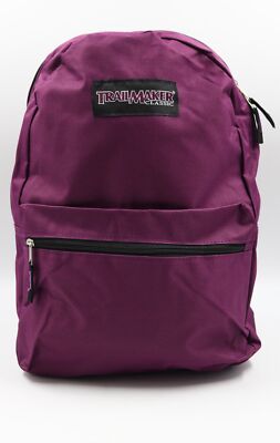 Trailmaker Classic 2 Pocket Backpack Purple Black Zippers
