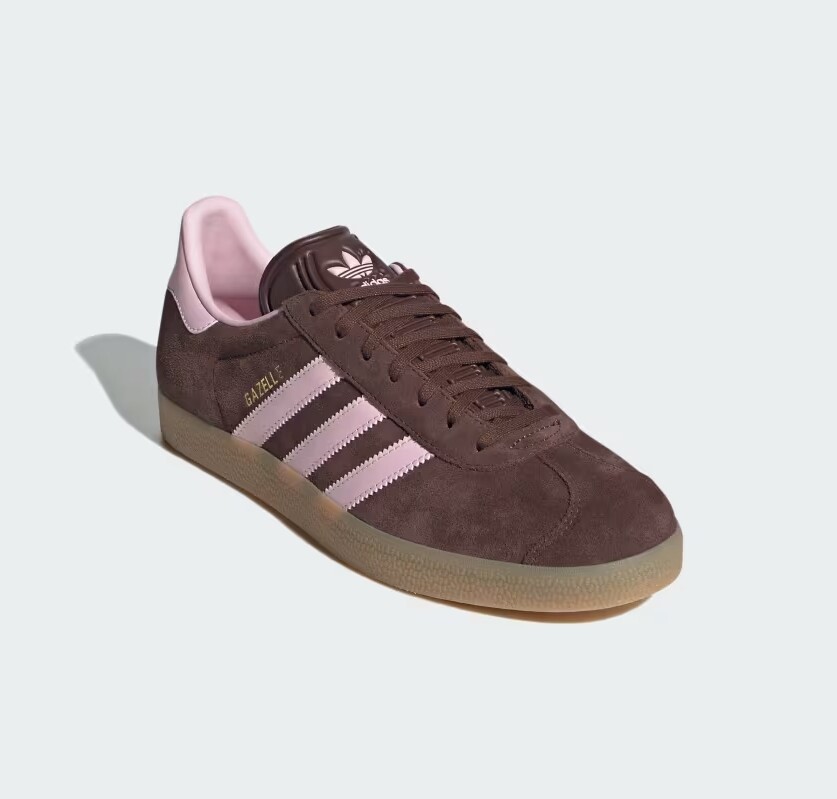 New Adidas Gazelle Suede Shoes - Auburn / Clear Pink (JH5666