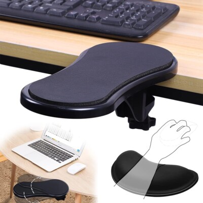 Mouse Tray Under Desk Arm Rest Mouse Pad Attachment Mousepad Arm Support Ergo...