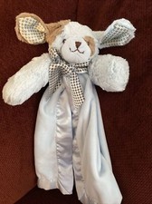 Bearington Blue Puppy Dog Baby Collection w Satin Boy Security Blanket Lovey