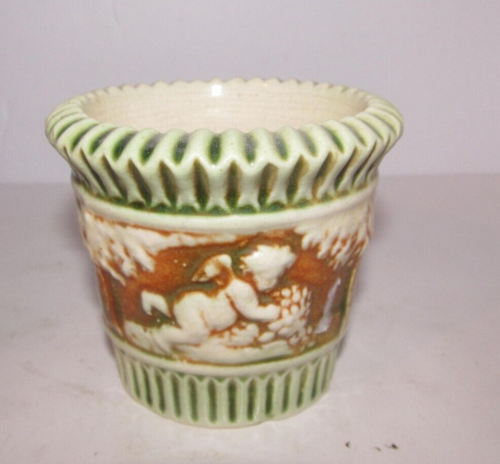 Petit pot de fleurs vintage Roseville Donatello poterie d'art - Photo 1/4
