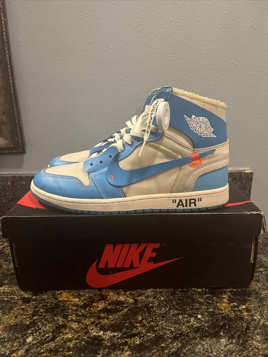 Men's Nike Air Jordan 1 Retro High OG x OFF-WHITE UNC Shoes AQ0818-148 Size 11