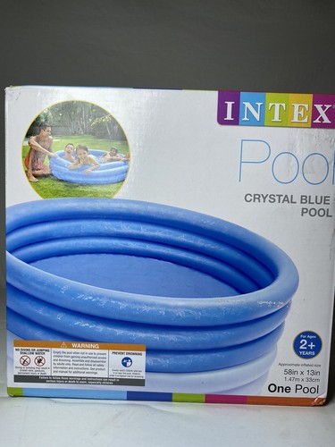 Summer Circle Kiddie Pool Crystal Blue Inflatable Intex Backyard 58" x 13" - Picture 2 of 2