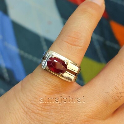 Natürlicher Rubin Ring 925 Silber - 100% Original Rubin - Laborzertifiziert