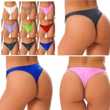 Womens Semi Sheer Low Rise Briefs Glossy Oil Underwear Lingerie Cheeky Knickers