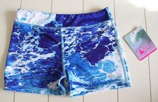 Girls Reel Legends Blue White Ocean Seafoam Swimsuit Shorts Cover Up Sz L 6 