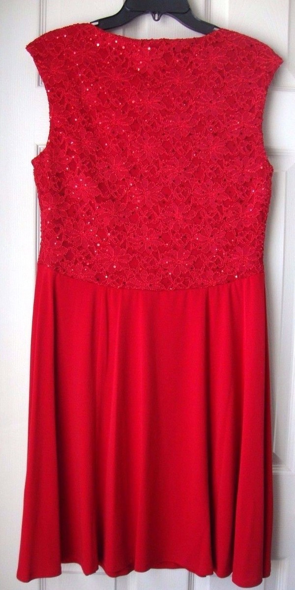 New Connected Women's Sequin Lace Fit And Flare Dress Red Size 12 | eBay New Connected Women's Sequin Lace Fit And Flare Dress Red Size 12 | eBay