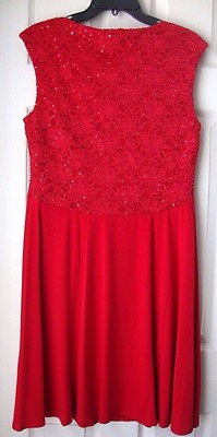 New Connected Women's Sequin Lace Fit And Flare Dress Red Size 12 | eBay New Connected Women's Sequin Lace Fit And Flare Dress Red Size 12 | eBay