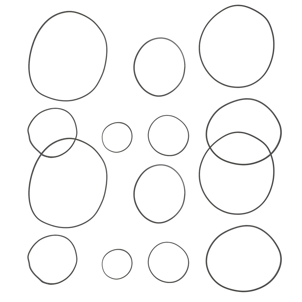 2 Packs Cassette Recorder Tape Rubber Belt for Repair and Maintenance 40-130MM