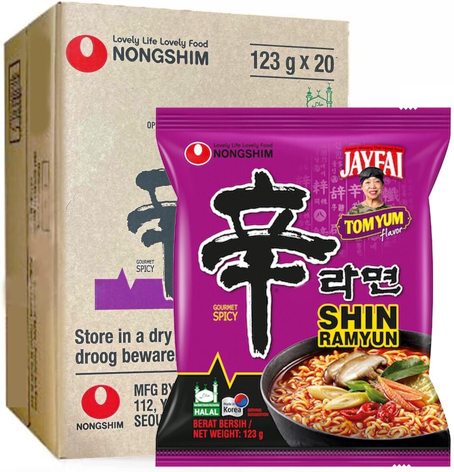 Nongshim Shin Ramyun - TOM YUM Ramen Sabor Tailandés (Pack de 20) HALAL