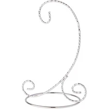 Twisted Silver-Toned Ornament Stand Small 7" H Pack of 2 Display Stand