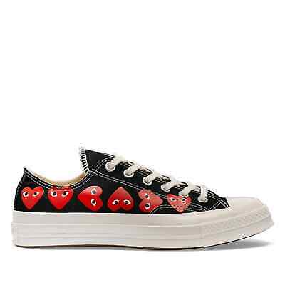 COMME DES GARCONS CDG PLAY CONVERSE BLACK LOW MULTI RED COMME DES GARCONS CDG PLAY CONVERSE BLACK LOW MULTI RED