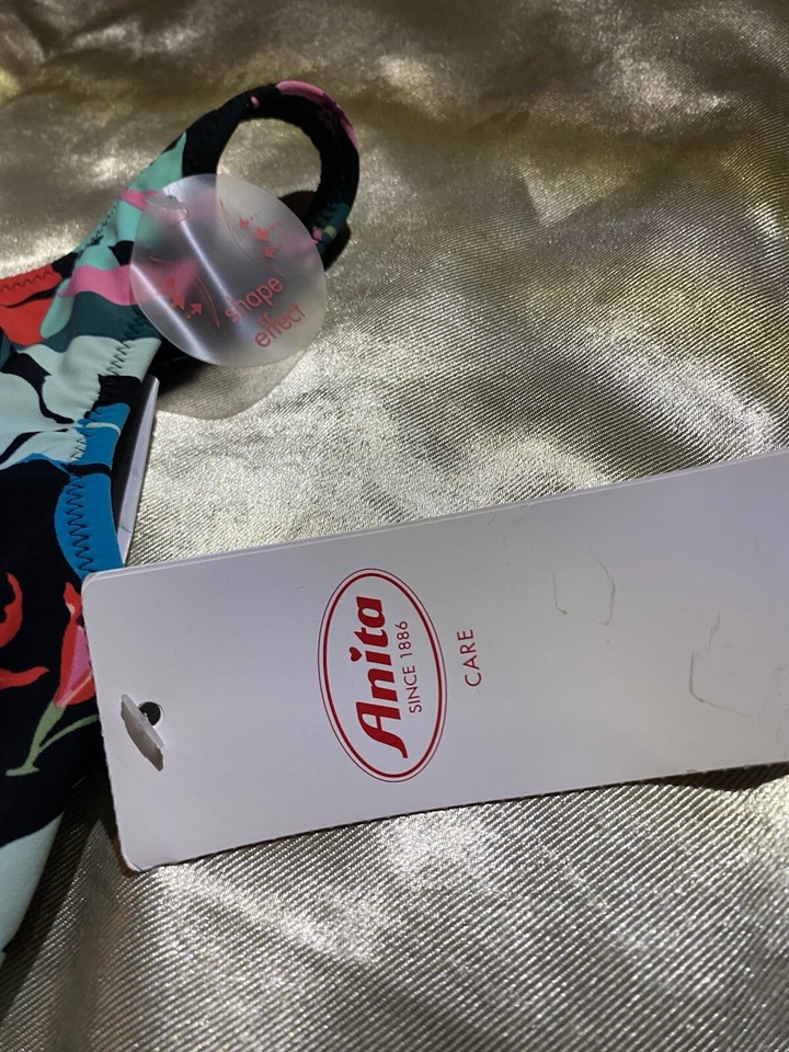 Anita Care BLACK With  Floral Pattern One Piece Swimsuit, Dirban US 20 C Cup NWT - Изображение 4 из 4