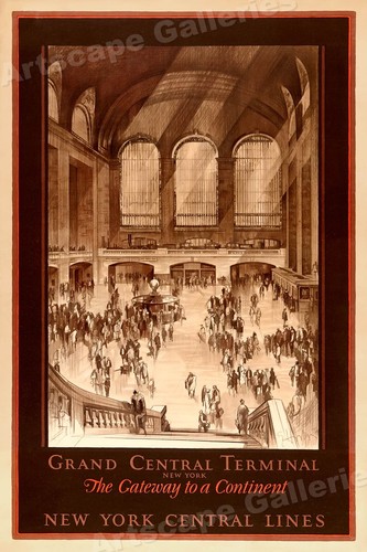 New York Central System- Hudson River- Diesel powered train - Vintage Railroad Travel Poster by Leslie Ragan - Fine Art Matte Paper Print (Unframed) 20x26in