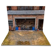 Model car display Background 1:24 scale Auto garage 1/24 Diorama model Miniature