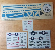 3ea Assorted Decals For Models- XFY1 Pogo, Fairchild F-27,  X-3 Stilleto