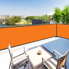 Houssity 5 FT Orange Chain Link Fence Privacy Screen Balcony Deck Railing