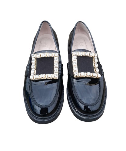 Roger Vivier Dorsay Sexy Choc Flat Pumps, Size 36 Black Women USED