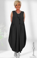 LAGENLOOK Top Ballon-Kleid Taschen schwarz XL...