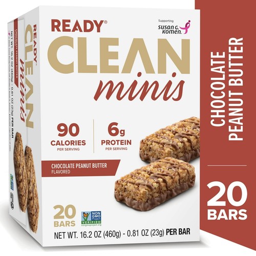 Ready® Clean Protein Bar, Chocolate & Peanut Butter, 20 Count Mini Bars