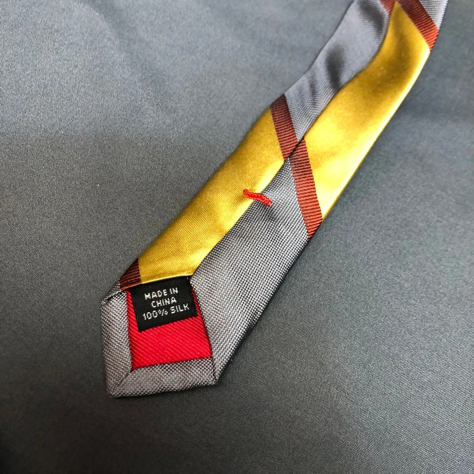 Серебряный и золотой цвет блок галстук красный диагональный штамп бизнес Nick Cannon 62 «L 3» W - Изображение 2 из 4
