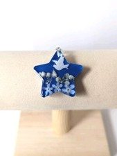 Handmade Forget Me Not Flower Fern White Dove Necklace Unique Resin Pendant Gift