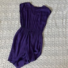 Alice + Olivia Silk Wrap Cocktail Mini Dress Purple (Medium) cocktail party