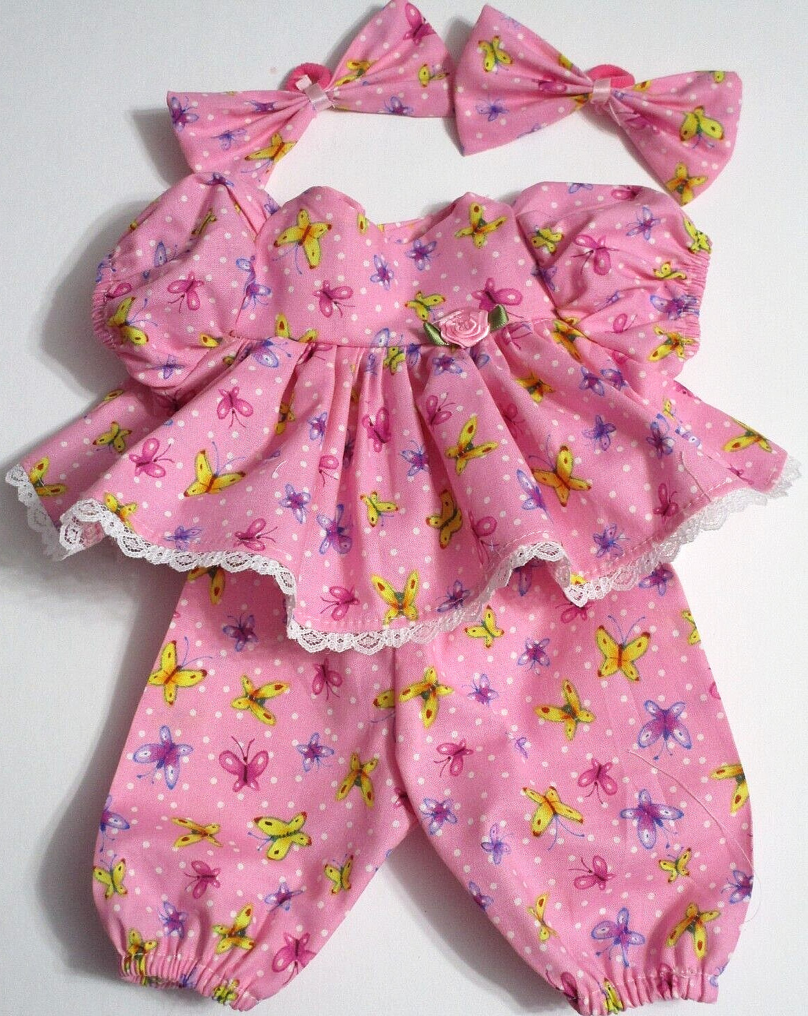 Cabbage Patch Doll Clothes: Fit 16" Doll: Pink with ButterfliesPant Set: 4Pc