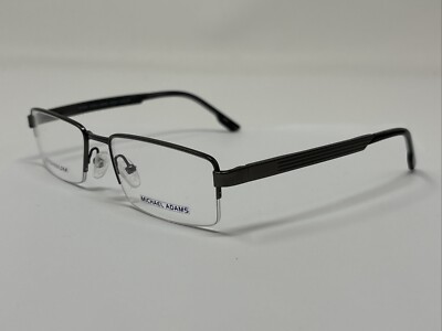 Michael Adams MA609T 54-18-140 Titanium Men s Half Rim Pewter Eyeglasses A2568