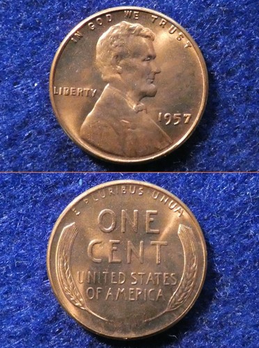 1957-P Lincoln Wheat Cent With Multi Die Cracks/Breaks Uncirculated BU No-621 - Picture 12 of 12