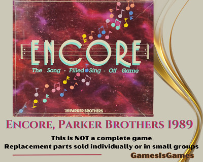 Board Game Parts: ENCORE, Parker Brothers, 1989, replacement parts