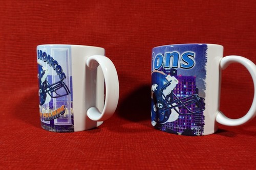 Vintage Super Bowl XXXII Denver Broncos '97 AFC Champions 2 Coffee Mug '98 - Picture 5 of 9