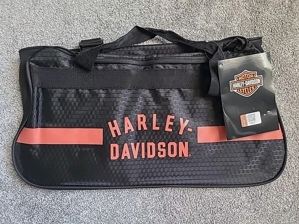 Bolso de Lona Deportivo Harley-Davidson Naranja Óxido #1 Logo Nuevo con Etiquetas con Correa Artículo #99418 Foto 3 de 4
