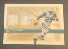 2007 SP Rookie Threads LEON WASHINGTON Phenom Flashbacks Jersey #PHF-LW Jets