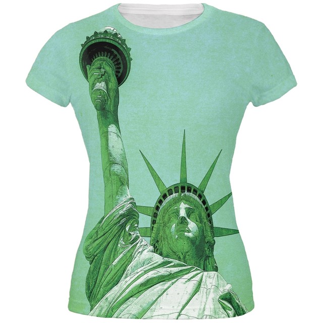 New York City Statue Of Liberty All Over Juniors TShirt eBay