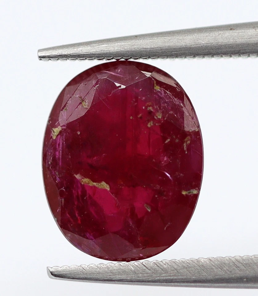 Burmese Origin Natural Ruby 1.25 Ct Dark Pinkish Red 7 x 6 mm Oval Cut Gemstone - Image 3 of 4