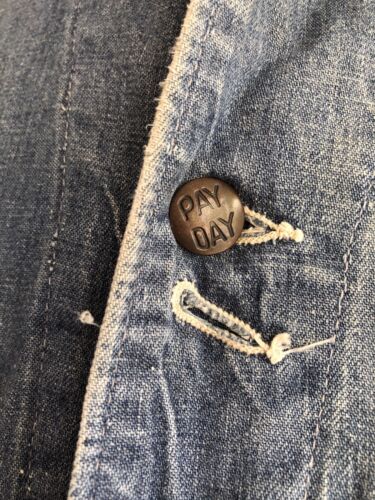 Giacca Jean Coat PAY DAY JC Penny Vintage anni '60 Effetti Di Denim Cappotto Core Taglia Large - Foto 6 di 11