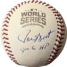 MLB Umpire Cowboy Joe West Signed 2016 World Series Baseball JSA Certified