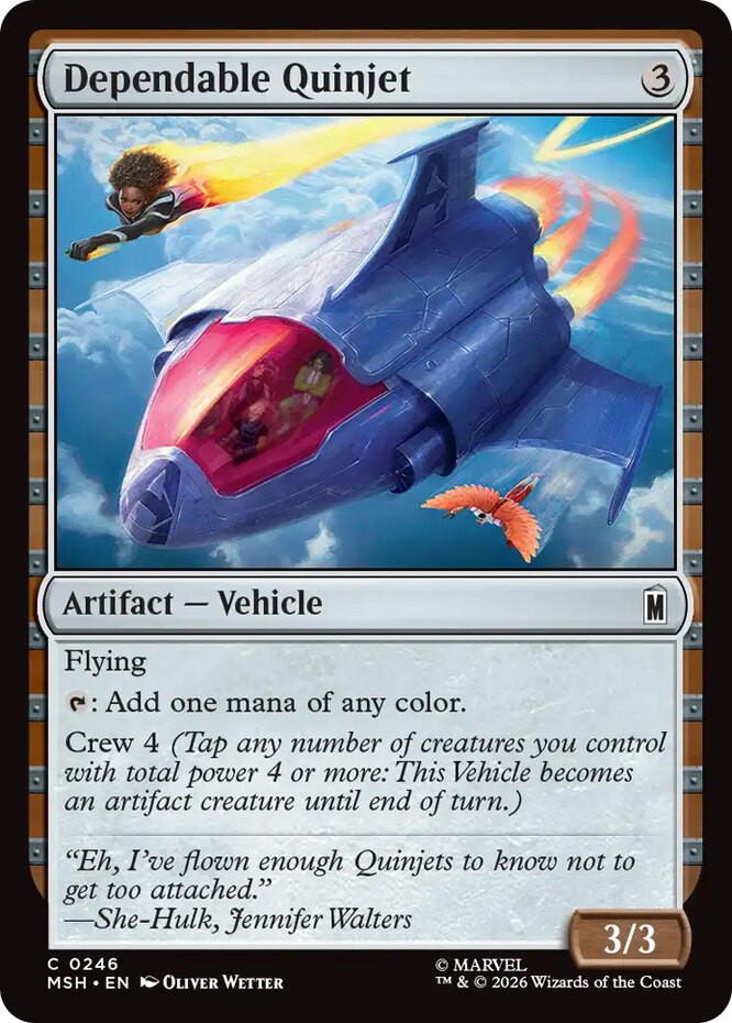 x4 Dependable Quinjet - Foil C MTG Marvel Super Heroes M/NM, English